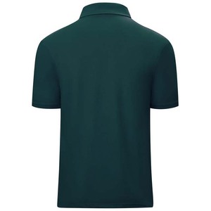 Men's Dark Green Short Sleeve Breathable Plus Size Jersey for <b>Shirt</b> Knitted Solid Color Casual Zipper <b>Collar</b> - Product Image 2