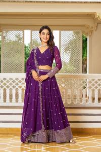 Designer Wedding Wear Lehenga Choli And Dupatta With <b>Embroidery</b> Sequence Work - Product Image 3