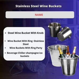 Logotipos personalizados, venta al por mayor, tinas de bebidas de acero inoxidable para cubo redondo con anillo, capacidad de 4.8qt, vino, cerveza, cubos de hielo - Product Image 6