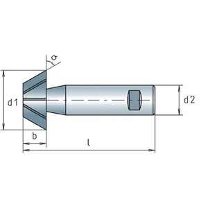 Fresa Angular DIN 1833 Tipo D N D.16 mm 45 HSS-Co con 8 Filos de Corte, Marca MAYKESTAG - Product Image 3