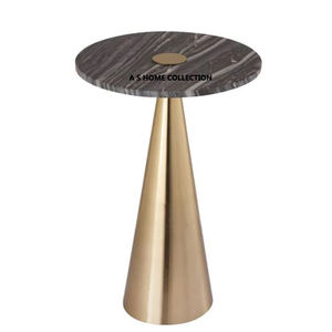 Table d'appoint en aluminium métal forme ronde plaqué argent classique moderne luxe haute qualité salon maison - Product Image 6