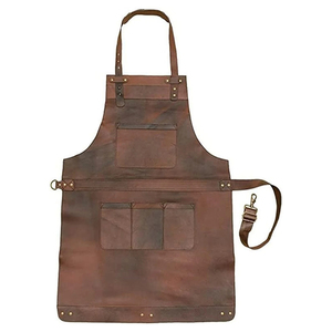 Salon de coiffure en cuir coiffeur imperméable avec poches Restaurant barbier artiste tablier vêtements de travail professionnels - Product Image 5