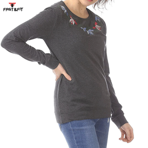 La mejor venta de sudaderas con diseño de impresión de tela polar de algodón con hombros caídos para mujer Sudadera con logotipo personalizado para mujer - Product Image 5