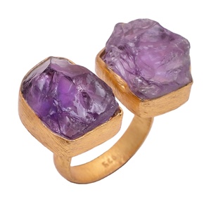 Wholesale Handmade Fine Jewelry Natural Raw <b>Amethyst</b> 925 Sterling Silver <b>Gold</b> Filled <b>Rings</b> for Weddings & Engagements - Product Image 1