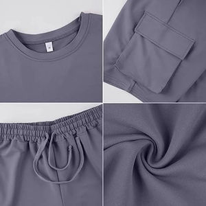 Nueva Ropa de Fábrica, Diseño Transpirable, Conjunto de Camiseta y Pantalones Cortos para Hombre, Corte Cuadrado, 240GSM, Proveedor Directo de Fábrica, Tejido Grueso Liso - Product Image 4