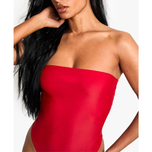 Nouveau maillot de bain une pièce uni à épaules dénudées, dernières tendances, meilleure qualité, respirant, pour femmes, personnalisable - Product Image 4