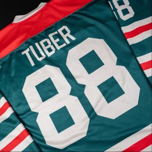 Uniformes Deportivos Personalizados de Alta Calidad OEM, Jersey de Hockey sobre Hielo Blanco Personalizado, Bordado en Sarga, Ropa Deportiva para Equipos - Product Image 2