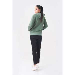 Sweat à capuche zippé vert décontracté pour femme - Product Image 1