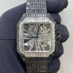 Boa Qualidade Iced out Moissanite Assista Diamante incolor relógio para homens Melhor Qualidade Preço De Atacado