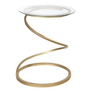 Mesa auxiliar moderna personalizable, diseño en espiral, atractiva y elegante mesa auxiliar de metal de hierro hecha a mano con mesa auxiliar superior de mármol - Product Image 2