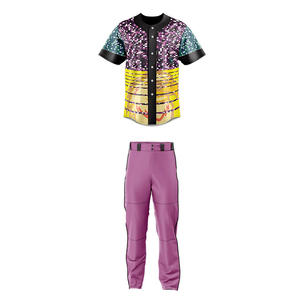 Uniforme de baseball pour hommes par sublimation personnalisée, maillot de baseball léger et pantalon long à séchage rapide et anti-odeur avec boutons - Product Image 3