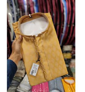 Kurta de luxe en jacquard de soie douce pour hommes conçu avec un ajustement confortable pour le fournisseur indien de mode ethnique - Product Image 6