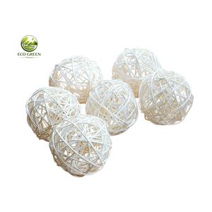 ลูกบอลหวายธรรมชาติรักษ์โลกสำหรับตกแต่ง งานฝีมือ DIY และจัดดอกไม้ - Product Image 1