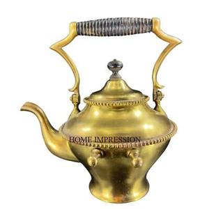 Top Quality Brass Made Vintage Designer Unique Fancy Look Gold Color Plated <b>Tea</b> Pot and <b>Kettle</b> Supplies From Indian Manufacturer - Product Image 5