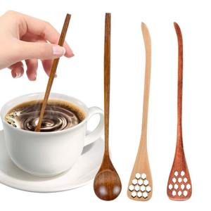 Cuillère à miel en bois écologique et agitateur, finition miroir argentée, design classique, capacité 10 ml, fabriqué par ArtisanVibe de l'Uttar Pradesh - Product Image 4