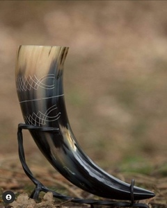 Corne à boire naturelle de qualité supérieure, faite à la main, imitation antique, tasse à bière et à ale, vaisselle de bar durable - Product Image 4