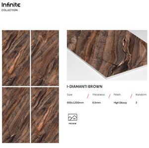 Carrelage en porcelaine vitrifiée poli brillant effet marbre design moderne 600x1200mm, résistant aux acides et à la chaleur pour la maison - Product Image 2