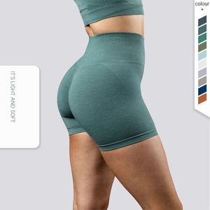 Wholesale High Waist <b>Women's</b> Fitness Gym Yoga <b>Shorts</b> Custom Logo Seamless Workout Apparel High Quality Fabric Sport Style Washed - Product Image 1