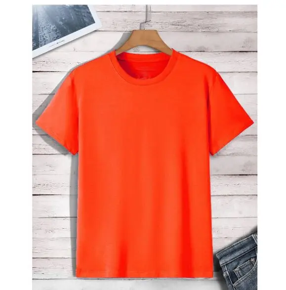 Wholesale 100% Polyester Interlock Plain Dyed Custom Shirt Printing Men's T Shirt