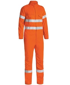 Ropa de trabajo de seguridad de alta visibilidad de algodón 100% para hombre, mono transpirable, impermeable, tiras reflectantes, fluorescente antiestático para carretera - Product Image 6