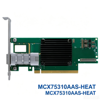 Adaptateur réseau intelligent Mellanox MCX75310AAS-HEAT 200GbE PCIe 5.0 X16 QSFP112 RDMA GPUDirect AI HPC Ethernet NIC externe filaire