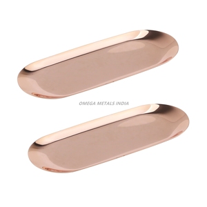 Bandeja de servicio ovalada dorada de lujo con diseño elegante y acabado pulido para una decoración elegante del hogar y ocasiones especiales - Product Image 6