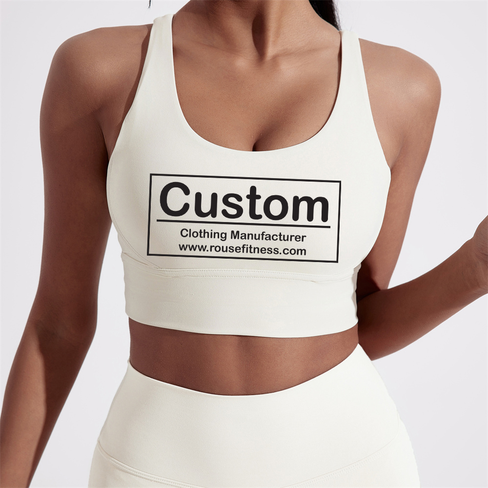 Solid Color Women Cross Back Fitness Bra High Strength Tight Sport Top Gym Yoga Underwear with Chest Pad Training Bra