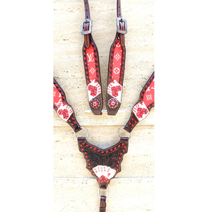 Thiết Kế Mới Chất Lượng Cao Cao Cấp Horse Show Yên Tack Phía Tây Da Headstall Cổ Áo Ngực - Product Image 2