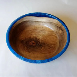 Bol en résine de bois naturel fabriqué à la main élégant et durable pour un usage quotidien pour servir des collations frites pièces centrales de fête - Product Image 3