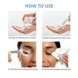 Nettoyant Moussant Personnalisé Blanc pour Cils et Paupières avec Logo, 50ml 100ml 200ml, OEM Disponible, Démaquillant et Nettoyant pour Cils et Outils - Product Image 3