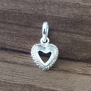 Colgante de Corazón de Plata de Ley 925 Maciza 2026, Cuentas de Bisel para Joyería DIY, Suministros en Blanco para Fabricación de Joyería, Dijes al por Mayor de 10x10mm - Product Image 2