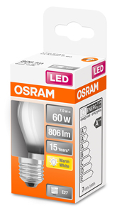 Bombilla LED Esférica Retrofit E27 7W 2700K 806Lm Mate (Osram 4058075434905) - Product Image 2