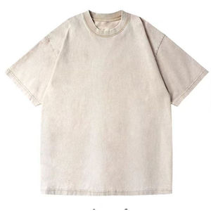 T-shirt de fitness surdimensionné 100% coton de haute qualité pour hommes, délavé à l'acide, style décontracté, design vierge - Product Image 3