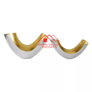 Frutero de Aluminio Dorado con Forma Curva para Centros de Mesa, Nuevo Frutero de Metal para Ensaladas para Hoteles - Product Image 2