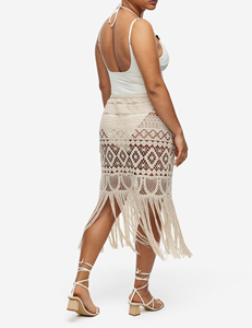 Jupes Maxi pour femmes plissées taille élastique jupe longue pour l'été motif solide grande taille pour nager nuit décontracté fête de bureau - Product Image 2