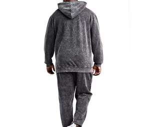 ชุดวอร์มทรงขากระบอกแบบฟอกสี 500 GSM ชุดจ็อกกิ้งขาตรง ชุดสเวตสูทแบบดิสเทรส เสื้อฮู้ดดี้และกางเกงขายาวสำหรับผู้ชาย - Product Image 5