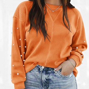 Sweatshirts pour femmes Logo personnalisé Devant Manches chauve-souris Col Anti-froissement Respirant Écologique 100% coton Vêtements décontractés d'hiver - Product Image 5