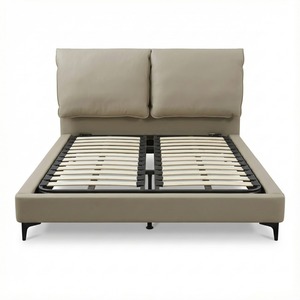 Cama para Adultos, Cama Tapizada Tamaño Queen, Muebles de Dormitorio, Cama Tamaño King, Cama de Hotel, Cama de Apartamento, Cama de Cuero Sintético para Espacios Pequeños - Product Image 5