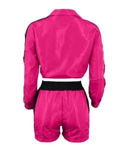 Ensemble deux pièces personnalisé sans marque costume en polyester à blocs de couleurs veste en nylon 100% pour hommes coupe-vent de pluie course à pied sport couleur contrastée - Product Image 6