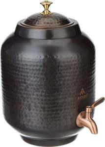 Distributeur d'eau en cuivre classique, stockage d'eau traditionnel, style ayurvédique, distributeur d'eau en cuivre, produit pour un mode de vie sain - Product Image 4