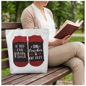 Bolsa de lona con diseño de apreciación del maestro, bolsa de hombro reutilizable para compras, regalo divertido para el aula, uso diario, 27x37cm - Product Image 5