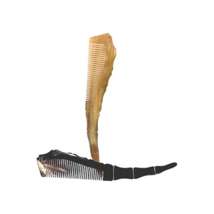 OX Horn Whit Fashion Large Flower <b>Wide</b> Tooth Horn Massage <b>Comb</b> Natural Cow Horn Best Design <b>Comb</b> Selling in Good Quality - Product Image 6