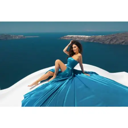2023 New Best Wedding Shoot Dress Bohemian Women Apparel Per Wedding Gown Blue Color Elegant Wedding Dress