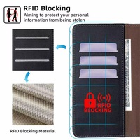 Funda de Teléfono Móvil con Tapa Magnética Plegable de Cuero, con Ranuras para Tarjetas, Material PU+TPU