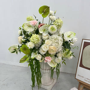 QDROYAL Nouvelle Série Verte Chemin de table en fleurs artificielles en soie pour mariage, arrangement de fond, centre de table, décoration, faible MOQ - Product Image 5