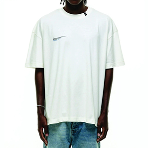 เสื้อยืดไหล่ปล่อยแกรม220-240เสื้อยืดผ้าฝ้ายน้ำหนักเบาออกแบบได้ตามที่ต้องการเสื้อยืดผู้ชายโอเวอร์ไซส์ - Product Image 1