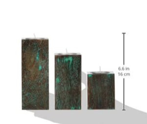 Ensemble de 3 bougies chauffe-plat en bois de manguier bleu sarcelle peint à la main Bougeoir durable carré pour les mariages Cadeaux de fête Décoration intérieure - Product Image 4