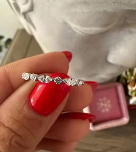 Marquis & round Lab Grown Diamond Ring total 2CT CVD Diamond Bague de fiançailles Alliance 14k Yellow Gold Bridle Ring pour femme - Product Image 2