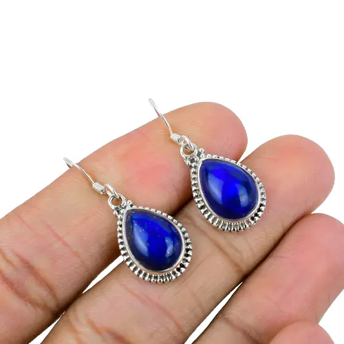 Top Deal 2023 Lapis Lazuli Gemstone with Classical Designed Stud Earrings Jewelry For Sale By Indian Exporters