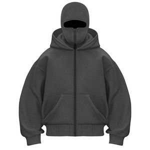 2026 <b>Balaclava</b> Ninja Hoodies Custom Logo Fashion Fleece Ski Mask Pullover Unisex Winter 100% Cotton Oversized Streetwear Hoodie - Product Image 5